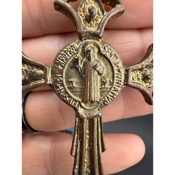 Jewelry - Vintage Beaded Rosary Necklace Black Faceted Glass Rhinestones HUGE 32" READ